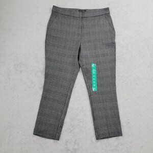NEW Banana Republic Womens Size 12 Plaid Ankle Pants Gray Slim Fit